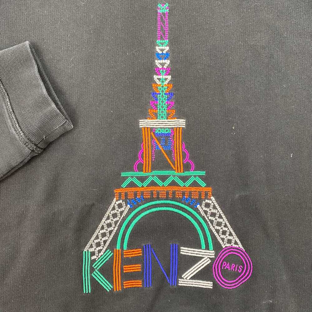 Kenzo Black Embroidered Eiffel Tower Crewneck Sweatshirt | Women M - Picture 5 of 7